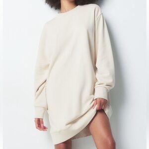 NWT H&M Sweatshirt Dress in Light Beige Size XXS